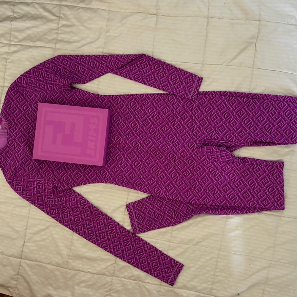 Fendi Magenta Geometric Jumpsuit